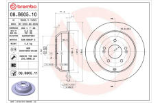 Brzdový kotúč BREMBO 08.B605.11