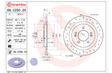 Brzdový kotouč BREMBO 08.C250.2X