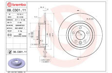 Brzdový kotúč BREMBO 08.C301.11