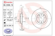 Brzdový kotouč BREMBO 08.C309.1G