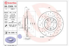 Brzdový kotouč BREMBO 08.C309.1X