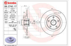 Brzdový kotouč BREMBO 08.C742.17