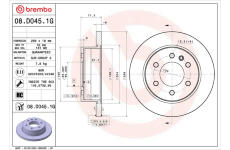 Brzdový kotouč BREMBO 08.D045.1G