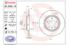 Brzdový kotúč BREMBO 08.D060.1G