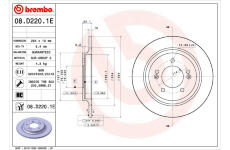 Brzdový kotouč BREMBO 08.D220.1E