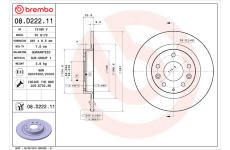 Brzdový kotouč BREMBO 08.D222.11