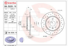 Brzdový kotouč BREMBO 08.D225.1X