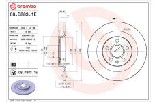 Brzdový kotouč BREMBO 08.D883.1E