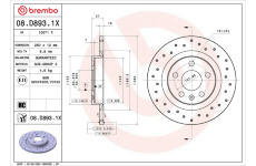 Brzdový kotouč BREMBO 08.D893.1X