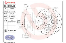 Brzdový kotúč BREMBO 08.N283.8X