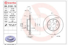 Brzdový kotúč BREMBO 09.3102.10