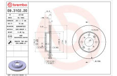 Brzdový kotouč BREMBO 09.3102.20