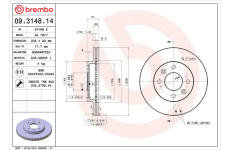 Brzdový kotúč BREMBO 09.3148.14