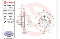 Brzdový kotúč BREMBO 09.3149.14