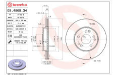 Brzdový kotouč BREMBO 09.4869.34