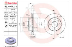 Brzdový kotouč BREMBO 09.4914.34