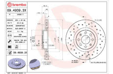 Brzdový kotouč BREMBO 09.4939.3X