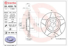 Brzdový kotúč BREMBO 09.4939.76