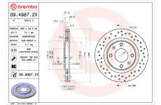 Brzdový kotouč BREMBO 09.4987.2X