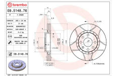 Brzdový kotúč BREMBO 09.5148.76