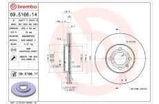 Brzdový kotúč BREMBO 09.5166.11