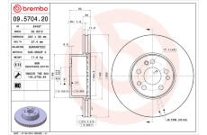 Brzdový kotouč BREMBO 09.5704.20