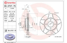 Brzdový kotouč BREMBO 09.5707.75