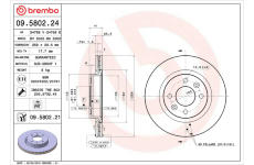 Brzdový kotouč BREMBO 09.5802.24