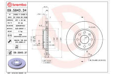 Brzdový kotouč BREMBO 09.5843.34