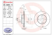 Brzdový kotouč BREMBO 09.5869.14