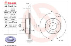 Brzdový kotouč BREMBO 09.5906.14