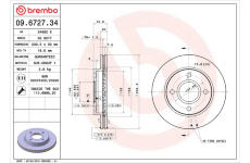 Brzdový kotúč BREMBO 09.6727.34