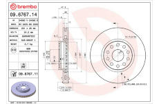 Brzdový kotúč BREMBO 09.6767.14