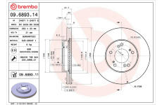 Brzdový kotouč BREMBO 09.6893.14