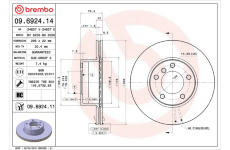 Brzdový kotouč BREMBO 09.6924.14