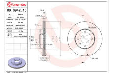 Brzdový kotouč BREMBO 09.6942.10