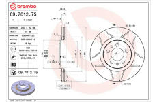 Brzdový kotouč BREMBO 09.7012.75