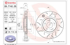 Brzdový kotúč BREMBO 09.7142.3S