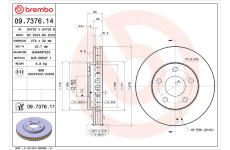 Brzdový kotúč BREMBO 09.7376.11