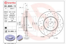 Brzdový kotouč BREMBO 09.8665.1X