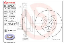 Brzdový kotouč BREMBO 09.8670.11