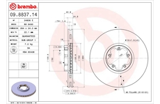 Brzdový kotúč BREMBO 09.8837.14