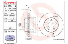 Brzdový kotúč BREMBO 09.8864.11