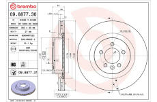 Brzdový kotúč BREMBO 09.8877.30