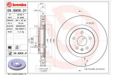 Brzdový kotouč BREMBO 09.8906.31