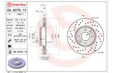 Brzdový kotúč BREMBO 09.9078.1X