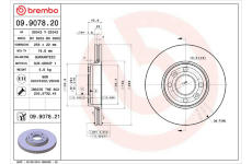 Brzdový kotúč BREMBO 09.9078.21