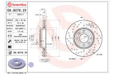 Brzdový kotúč BREMBO 09.9078.2X