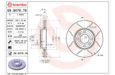 Brzdový kotouč BREMBO 09.9078.76