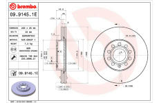 Brzdový kotouč BREMBO 09.9145.1E